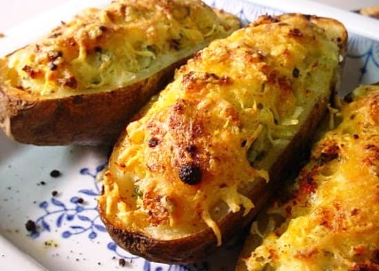 Картофель, фаршированный грибами и ветчиной