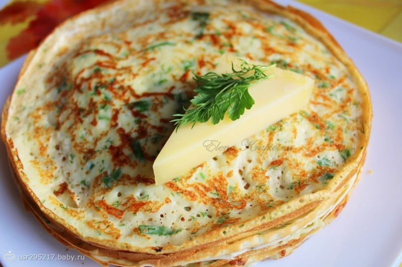 Быстрые блинчики с укропом