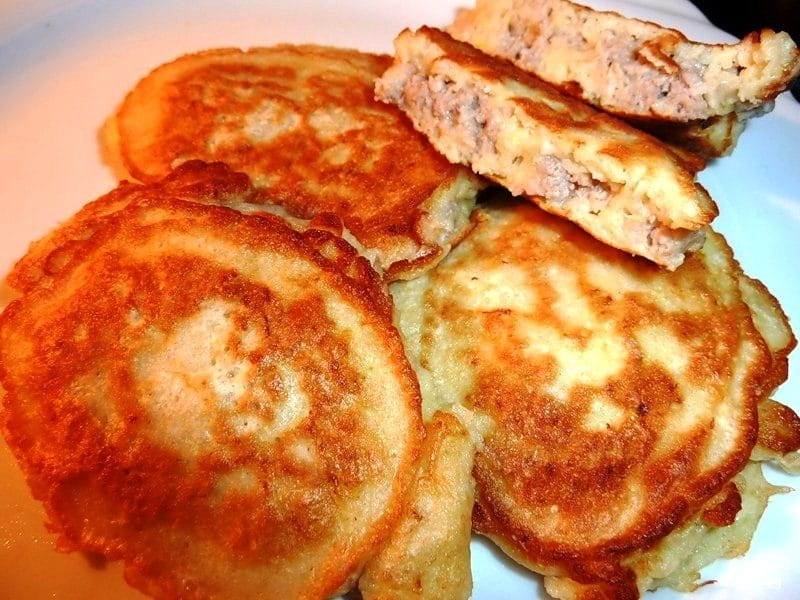 Быстрые мясные оладьи