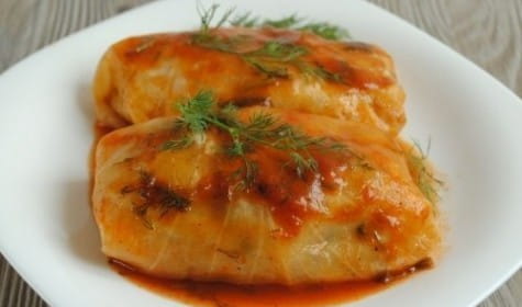Постные голубцы с рисом