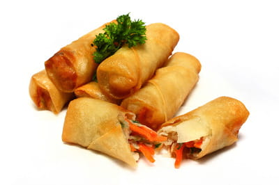 Рисовые блинчики с фаршем и овощами
