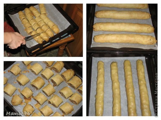 Песочные рулетики с изюмом и орехами