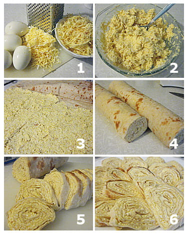 Лаваш с сыром и яйцом