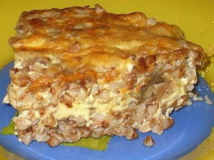Запеканка с фаршем и гречкой