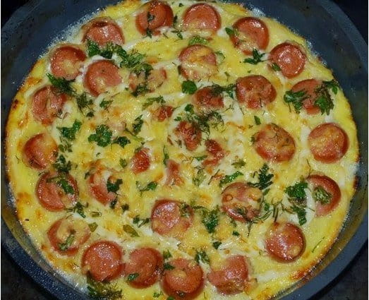Запеканка из картофеля с сосисками