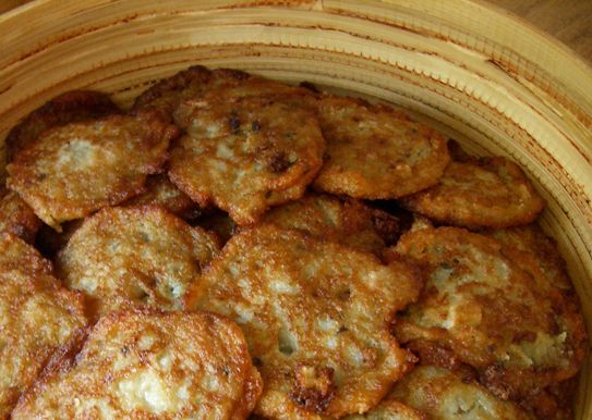 Картофельные блины с куриным фаршем