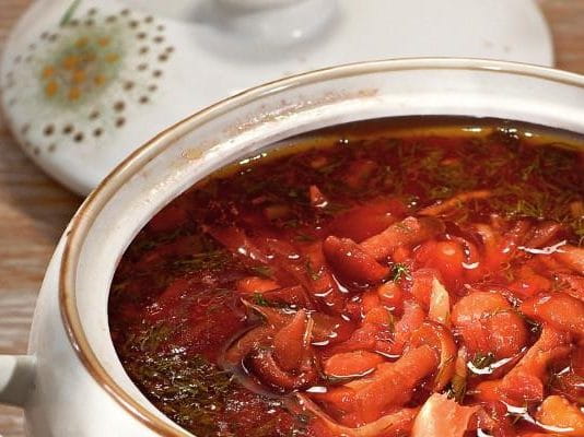 Постный борщ с грибами