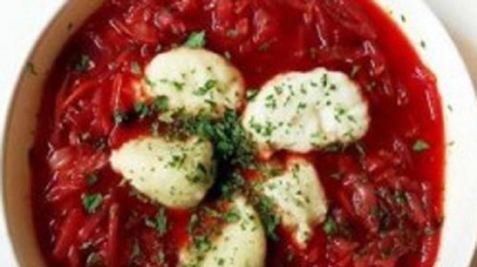 Украинский борщ с галушками