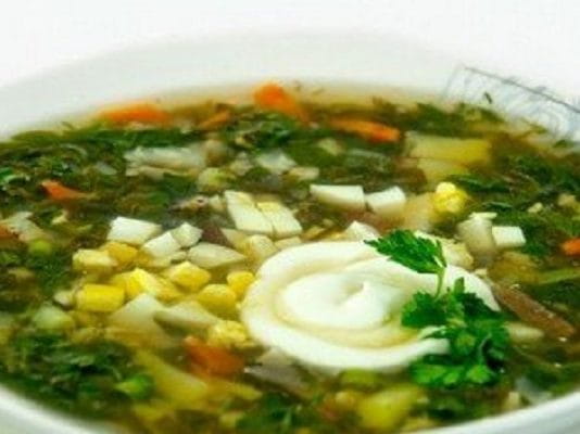 Зеленый борщ без мяса