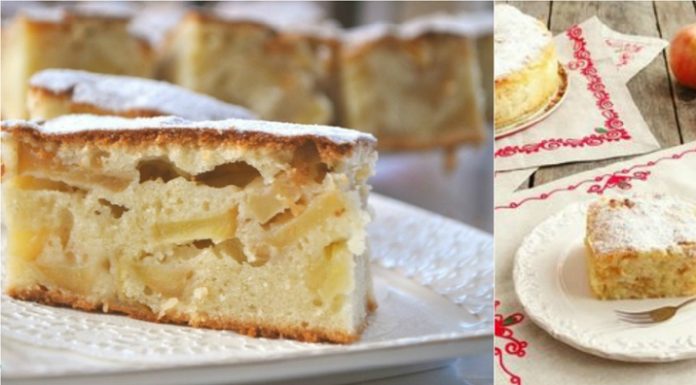 Заливной пирог с яблоками