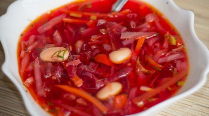 Постный борщ с фасолью