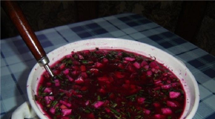 Холодный борщ со свеклой маринованной