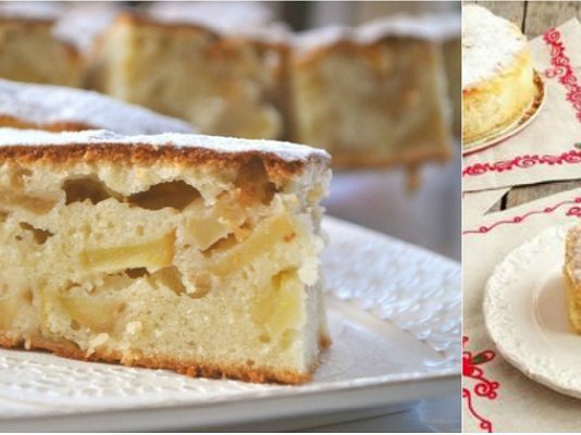 Заливной пирог с яблоками