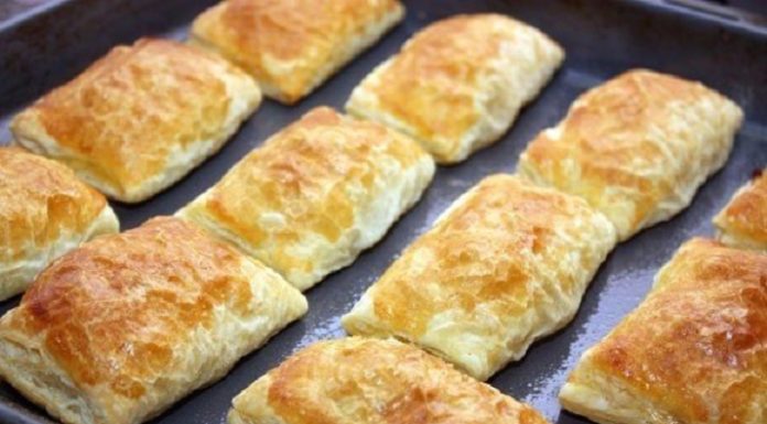 Вкусные пирожки из слоеного теста с мясом