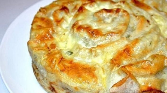 Пирог из лаваша с фаршем