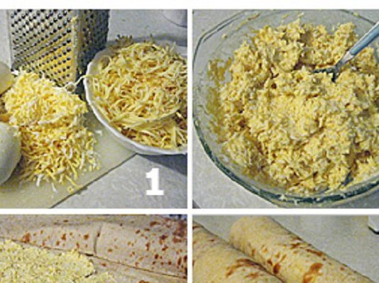 Лаваш с сыром и яйцом
