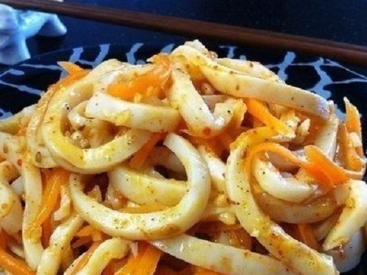 Пикантный кальмар по-корейски