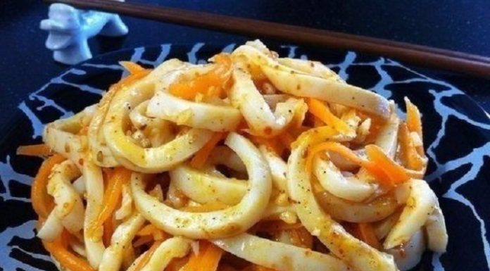 Пикантный кальмар по-корейски