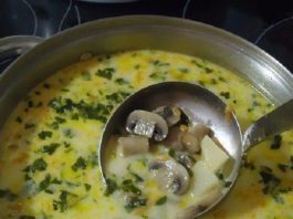Тыквенный суп с бульоном и крупами