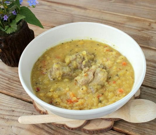Гороховая каша с курицей в мультиварке
