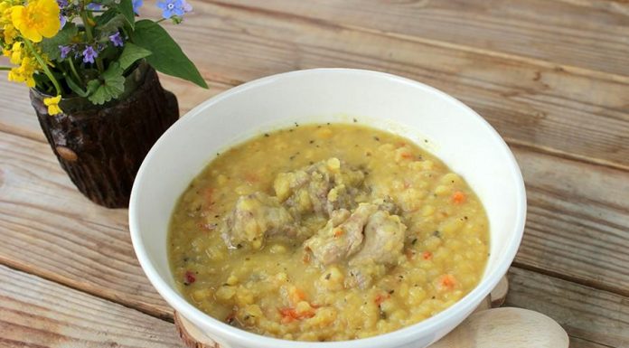 Гороховая каша с курицей в мультиварке