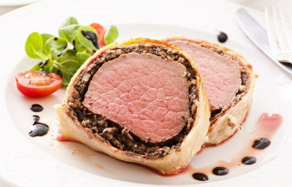 Мясо в тесте с грибами