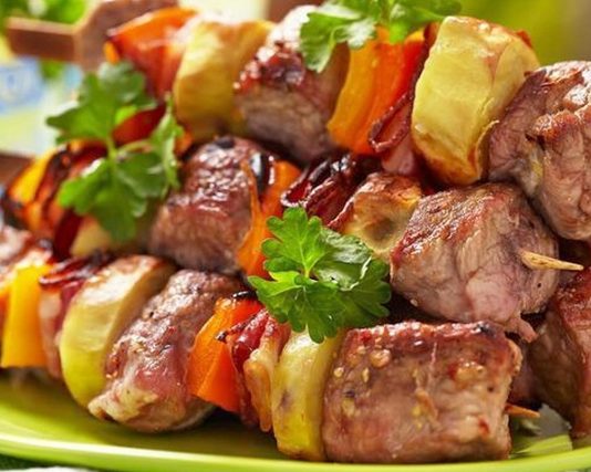 Шашлык из баранины с кабачками