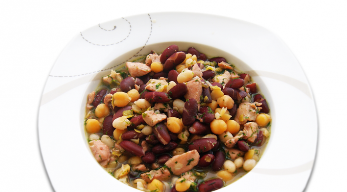 Тушеная курица с бобовыми