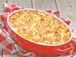 Запеканка с макаронами и курицей