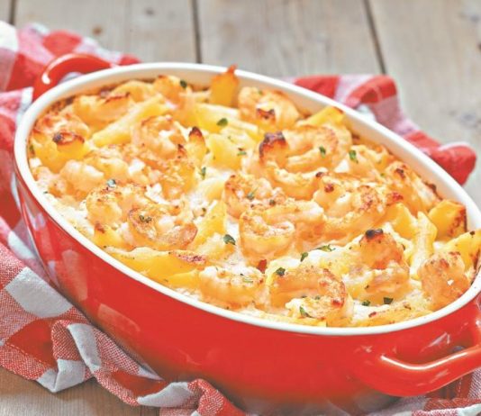 Запеканка с макаронами и курицей