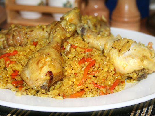 Плов из булгура с курицей