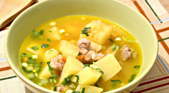Суп картофельный с бараниной
