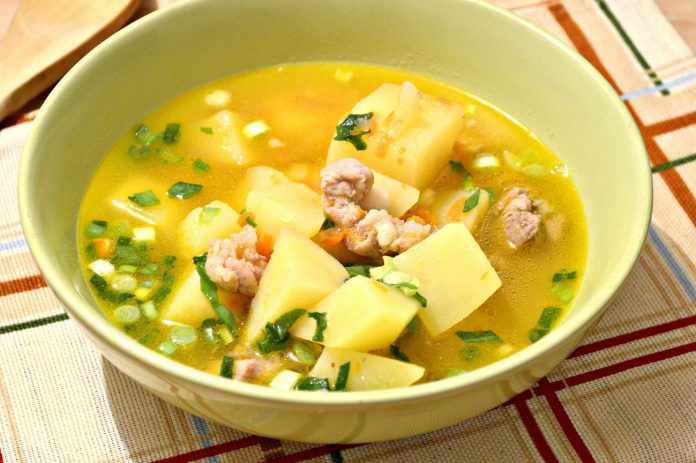 Суп картофельный с бараниной