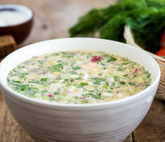 Окрошка с курицей