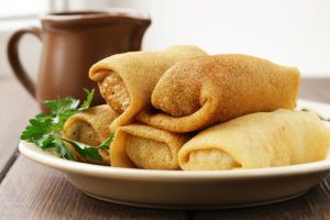 Блинчики с семгой и филадельфией