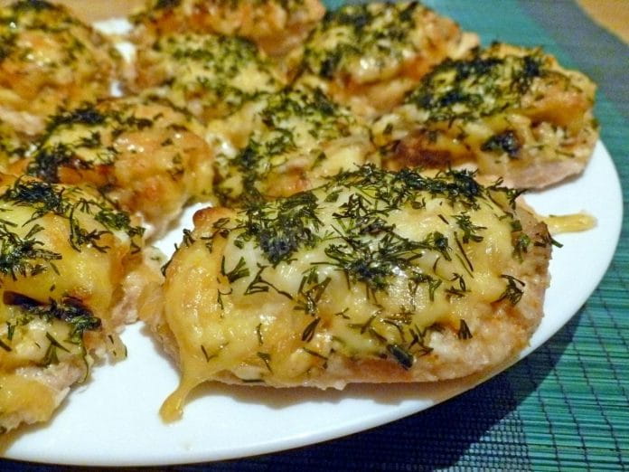 Бутерброды с курицей и грибами