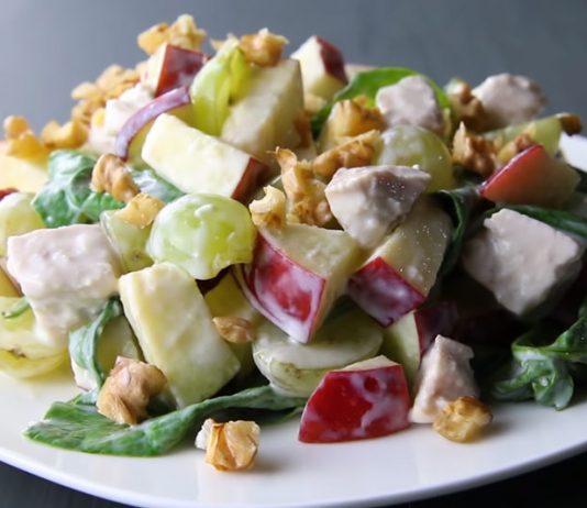 Закуска с яблоками и орехами
