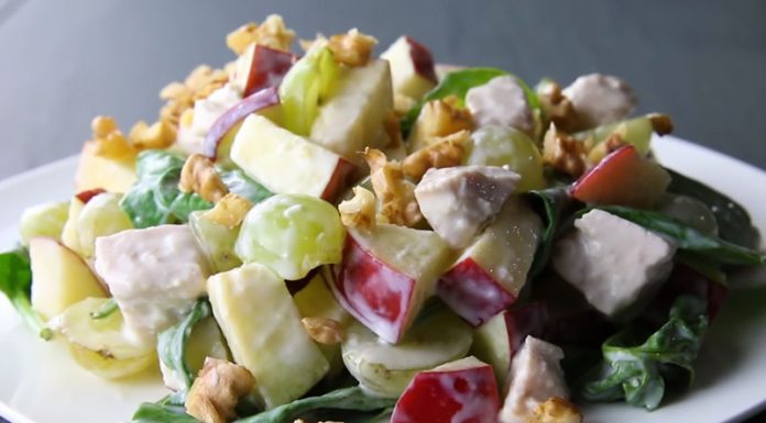Закуска с яблоками и орехами