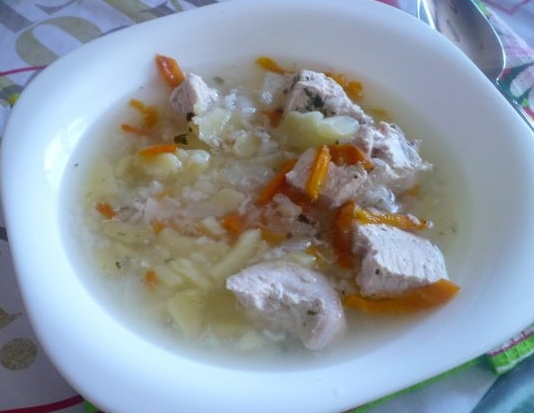 Суп с рисом и индейкой